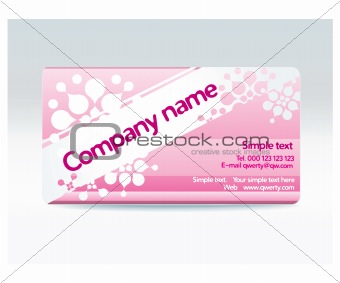 Ladies pink visit card