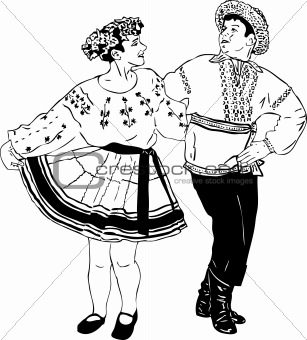 dancing couple in traditional dress