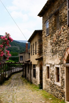 Stone road in a village
