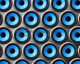 blue speakers wall