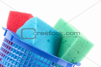 sponges on a white background