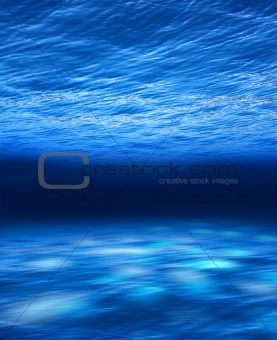 Deep blue sea underwater