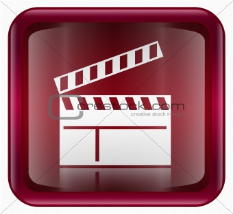 movie clapper board icon red