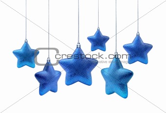 Blue roundish Christmas stars
