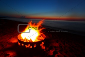 Sunset and Campfire