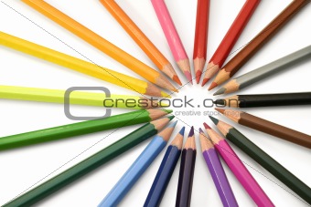 Rays of color pencils
