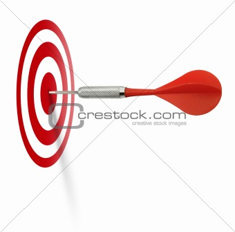 Red dart hitting target