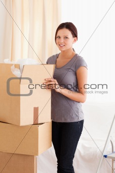 Female packing cardboard