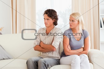 Young couple after an argument