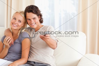Couple watching TV