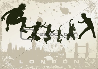 grunge London postcard