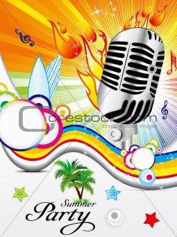 abstract colorful musical background with summer theme