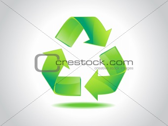 abstract shiny green recycle icon