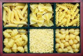 Six types of pasta
