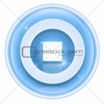 Stop icon ice, isolated on white background.