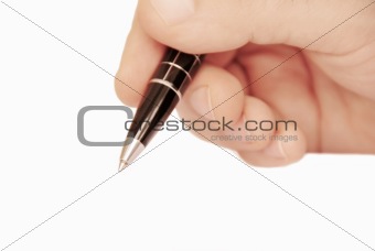 Man hand writing on white paper