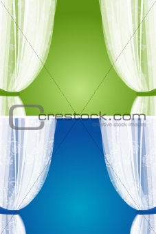 Vector curtain with floral pattern, illustration
