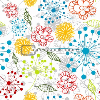 Seamless floral pattern, vector