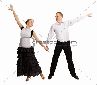 Young people perform ballroom dance