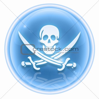 Pirate icon ice, isolated on white background.