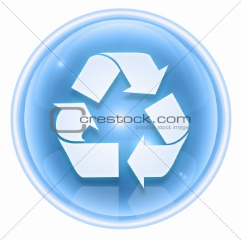 Recycling symbol icon ice, isolated on white background.
