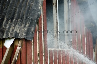 small fire in a house