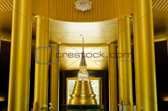 inside gold temple in Wat nong pah pong in Thailand