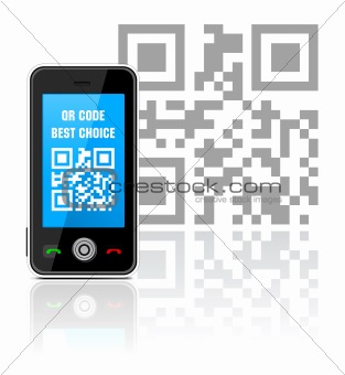 Cell phone with QR code