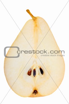 One a red-yellow slices of pear