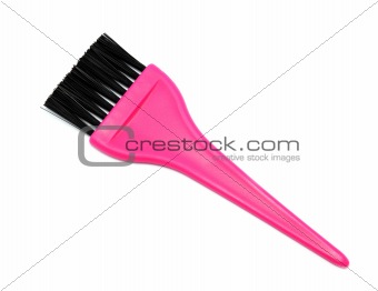 Brush hair coloring on a white background