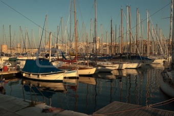 Sunny morning in the marina Marseille
