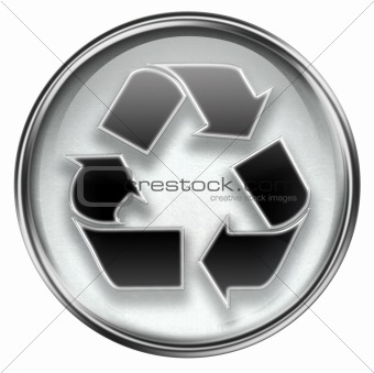 ecology symbol icon grey, isolated on white background.