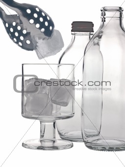 Glass and Ice isolated on white background