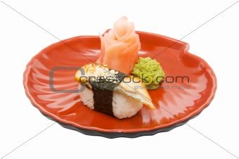 appetizing sushi isolated on the white background 