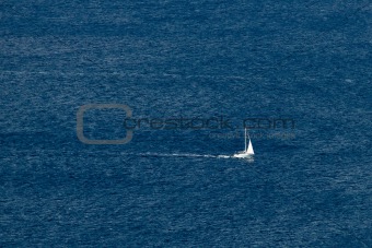 Sailboat on open sea
