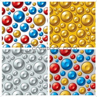 Colorful circles seamless patterns set.