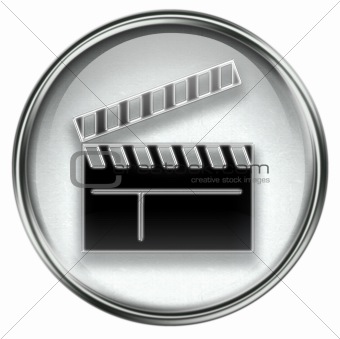 movie clapper board icon grey