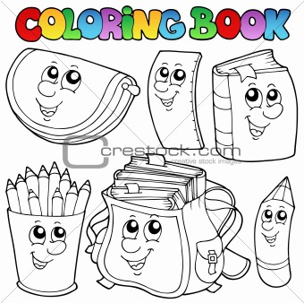 Coloring book school cartoons 1