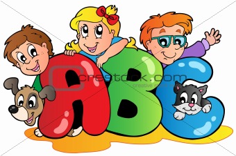 School theme with ABC letters