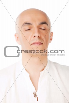 face bald male meditation
