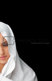 Female covered half face veil