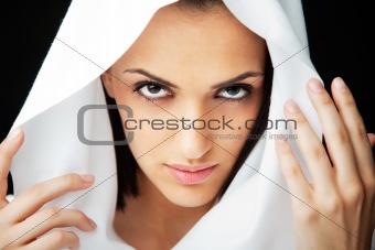 Woman face with veil