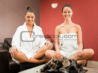 Women relaxing spa