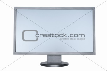 A computer flat wide screen isolated on white background