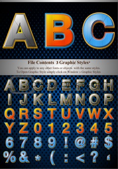 Multi Layer Emboss Alphabet With Halftone Fill