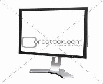 monitor on white with blank screen