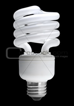 Fluorescent light bulb, isolated