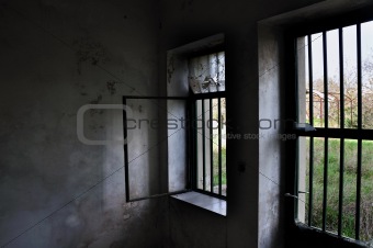 barred door and windows