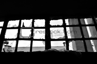 broken factory window