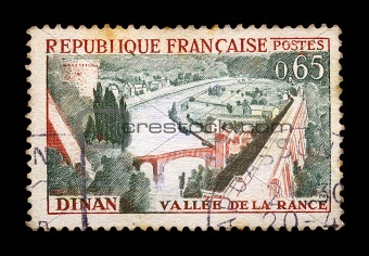 town of dinan postage stamp